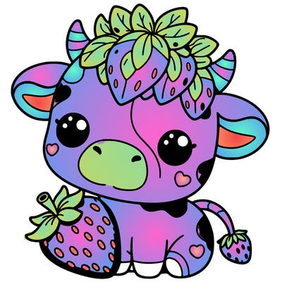 cute strawberry cow