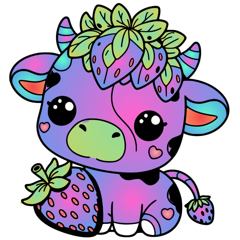 cute strawberry cow