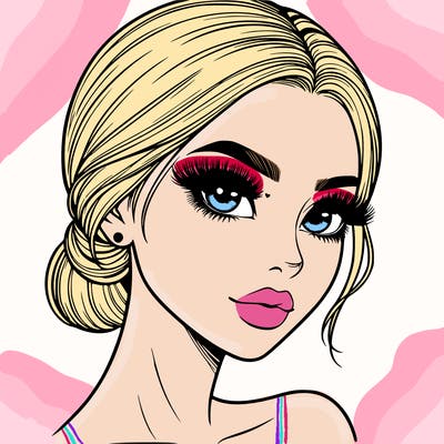 realistic girl with lashes