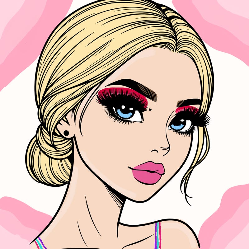 realistic girl with lashes