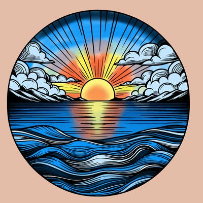 realistic sunset