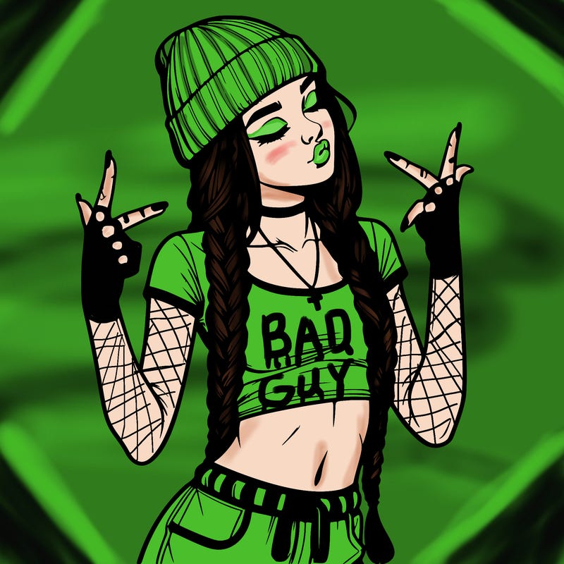 realistic teenage girl with braids and a beanie and crop top doing 🫶🏼