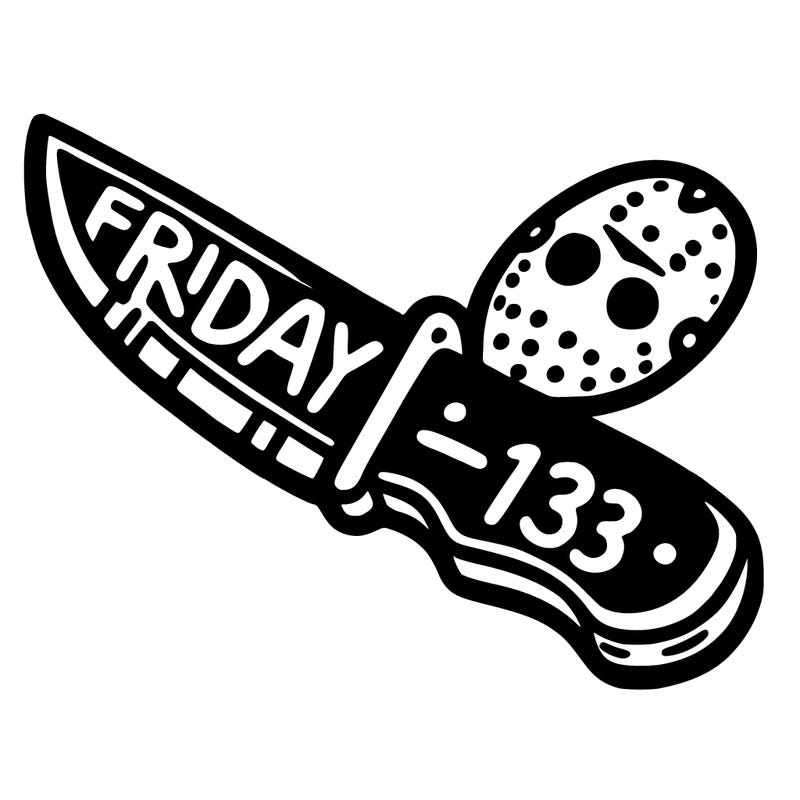 a knife  that has friday the 13 on it