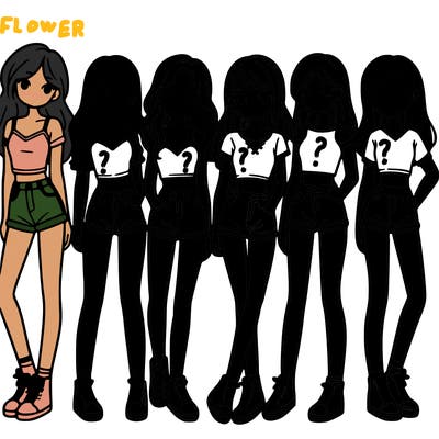 a group of girls wearing crop tops and shorts