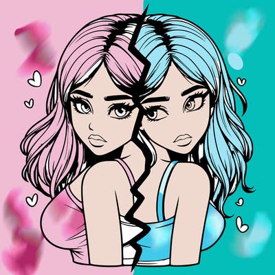 realistic girl split