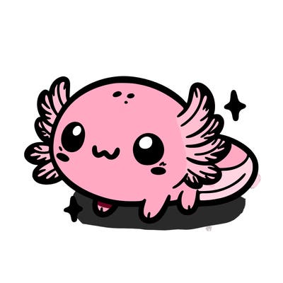 cute easy baby axolotl