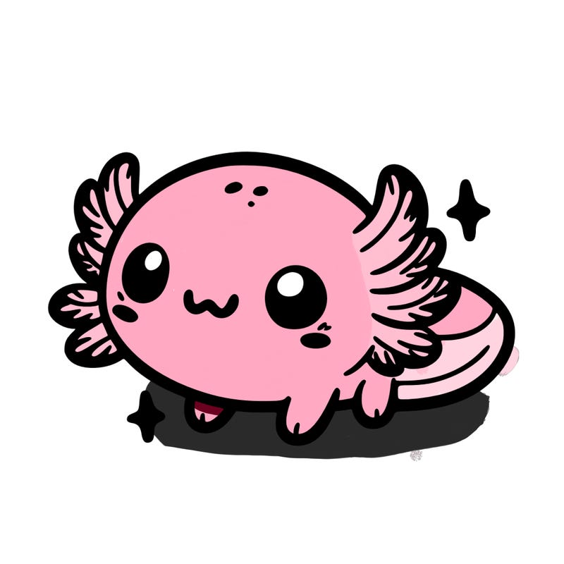 cute easy baby axolotl