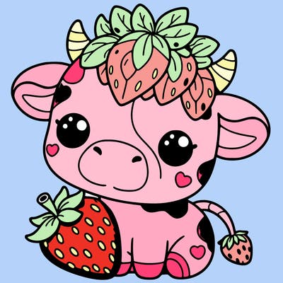 cute strawberry cow