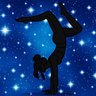 a woman doing a handstand