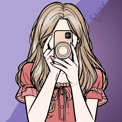 a realistic girl holding her phone taking pictures