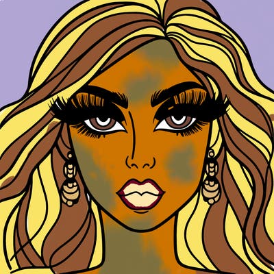 woman with extravagant makeup