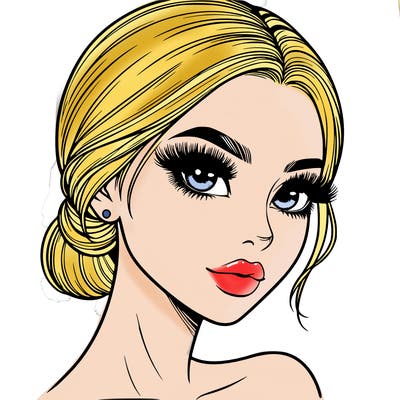 realistic girl with lashes