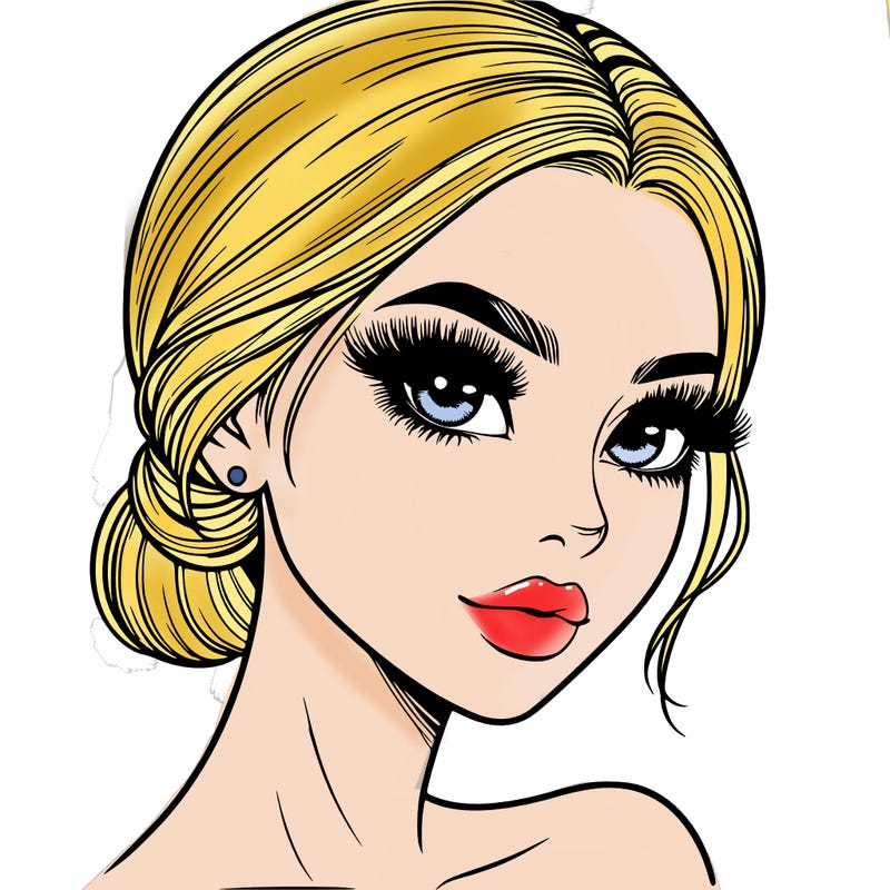 realistic girl with lashes