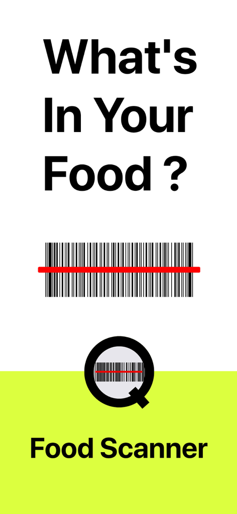 Introductory banner for Yucca App Food Scanner asking Whats In Your Food with a barcode graphic