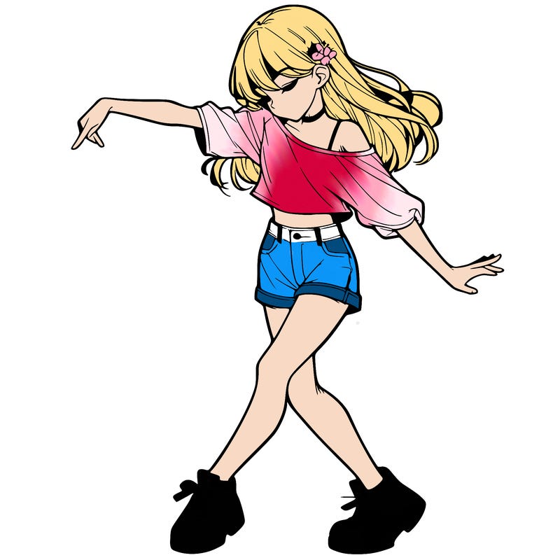 realistic girl danceing