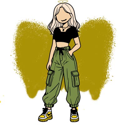 girl in cargo pants and cute crop top cargo everything