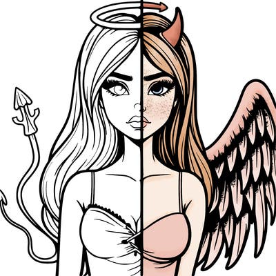 devil vs angel realistic girl
