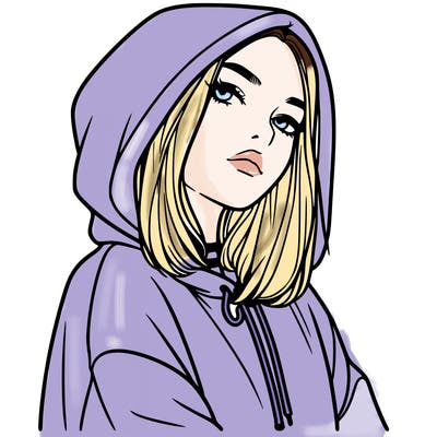 a realistic girl in a hoodie