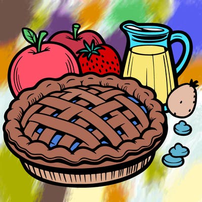 a pie of food