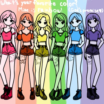 a group of girls wearing crop tops and shorts