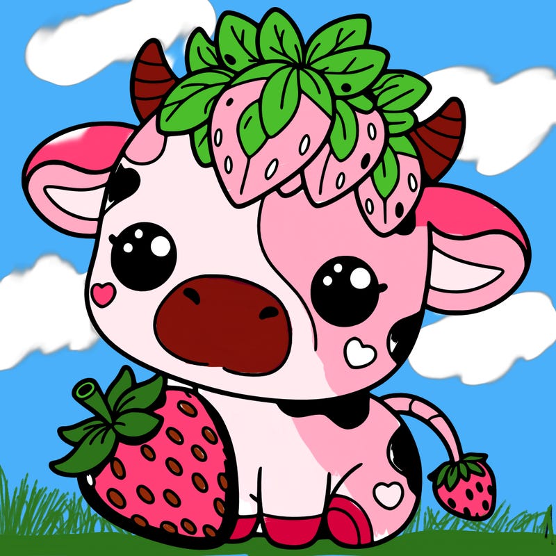 cute strawberry cow