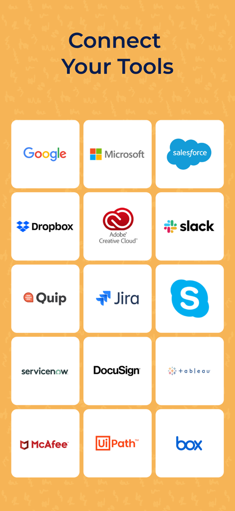 Pantalla de la aplicación Smartsheet que muestra integraciones con herramientas populares como Google, Microsoft, Salesforce y Slack