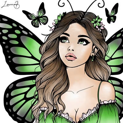 butterfly fairy realistic girl