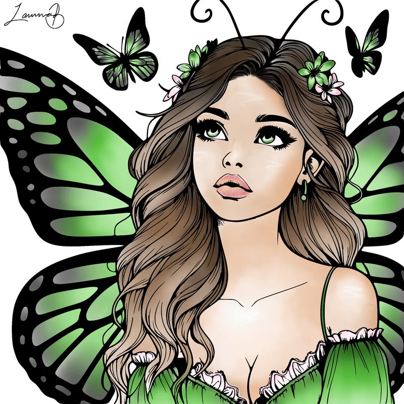 butterfly fairy realistic girl