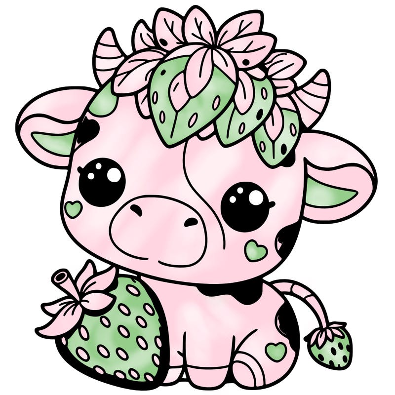 cute strawberry cow