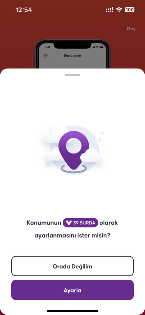 Shopla app location confirmation screen for a shopping mall visit