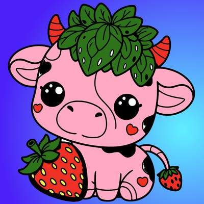 cute strawberry cow