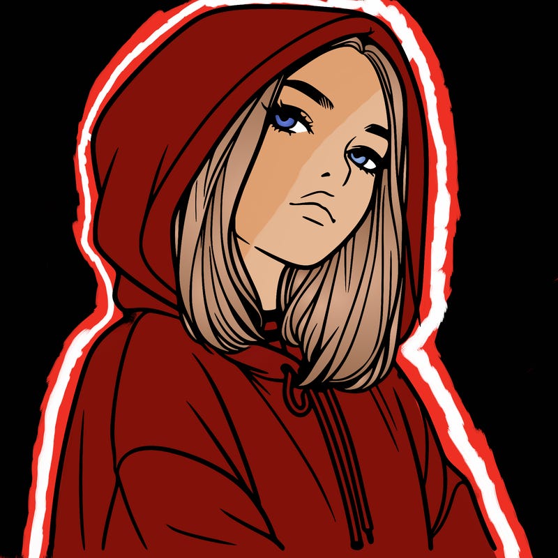 a realistic girl in a hoodie