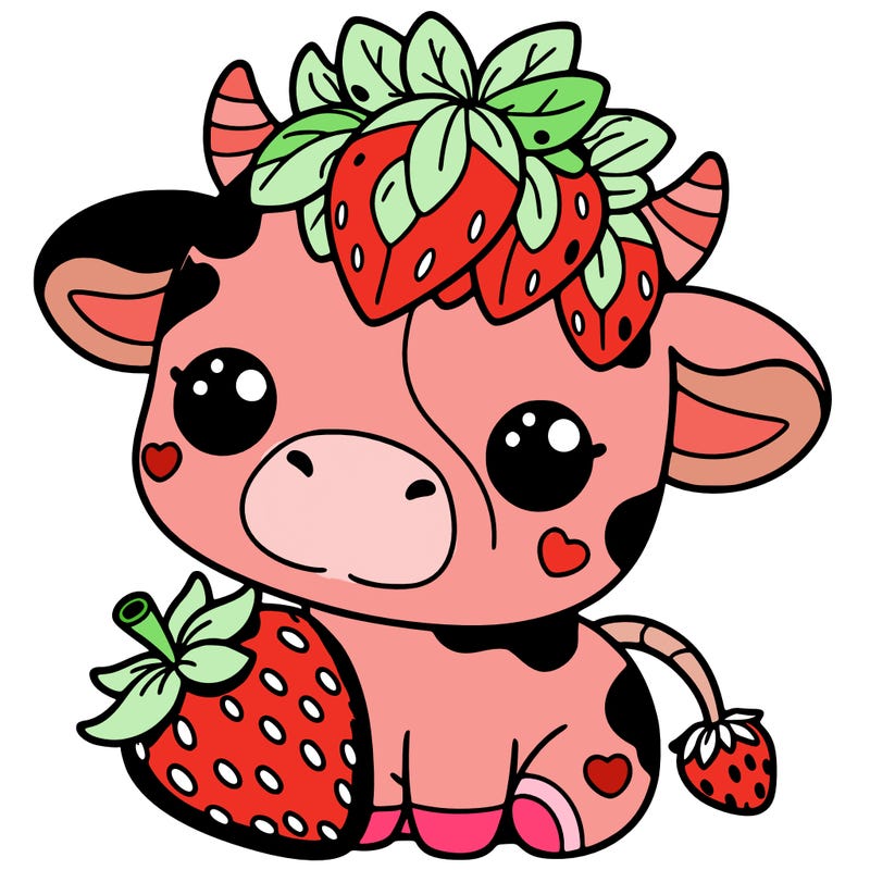 cute strawberry cow