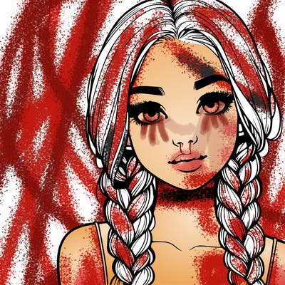 realistic girl with braids