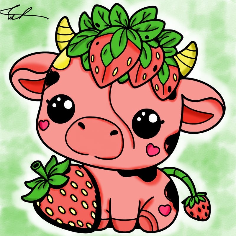 cute strawberry cow