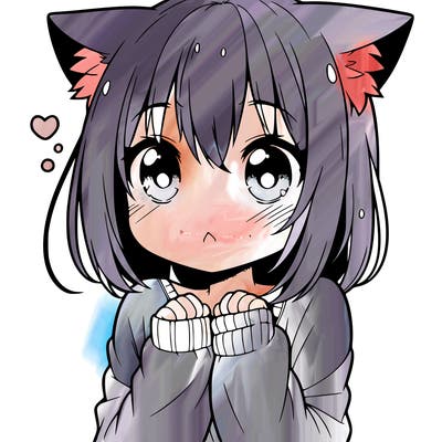 shy anime catgirl