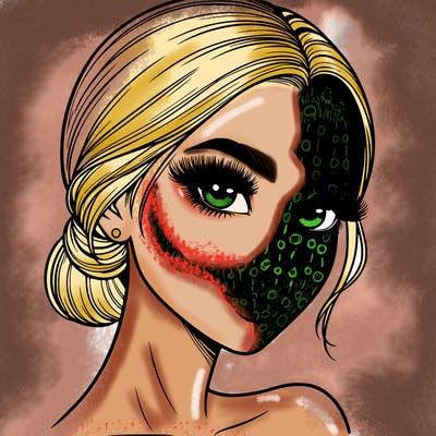 realistic girl with lashes