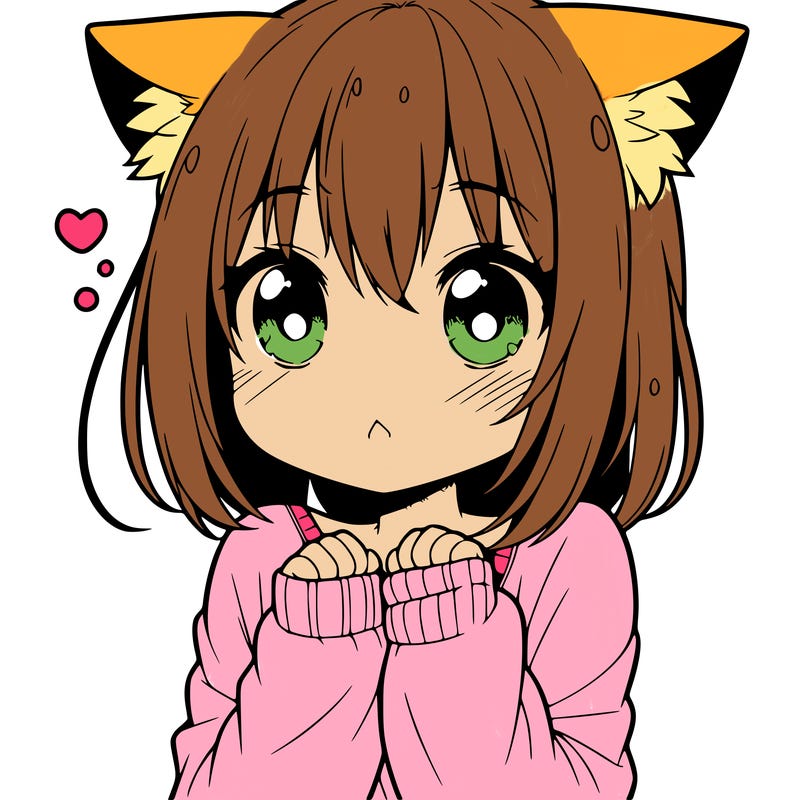 shy anime catgirl
