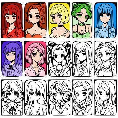 girls that look diffrent anime