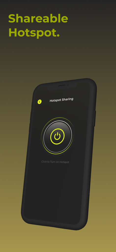 Portable WiFi - Hotspot - Interfaz de la aplicación WiFi Portátil Hotspot que muestra un botón para activar el intercambio de hotspot