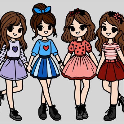 4 best friends that are girls