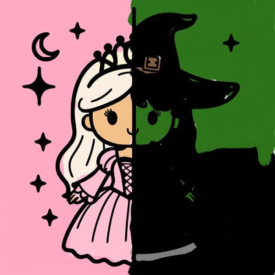 split princess and witch