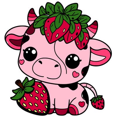 cute strawberry cow