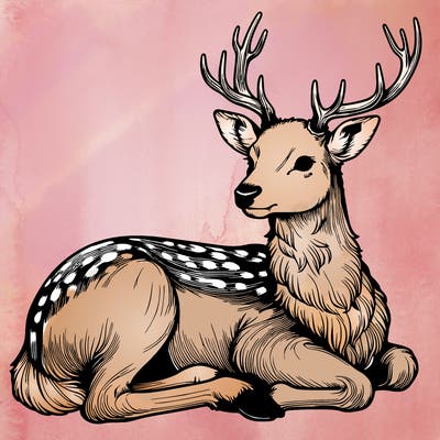 realistic deer with antlers