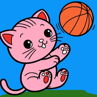 cat playing with ball