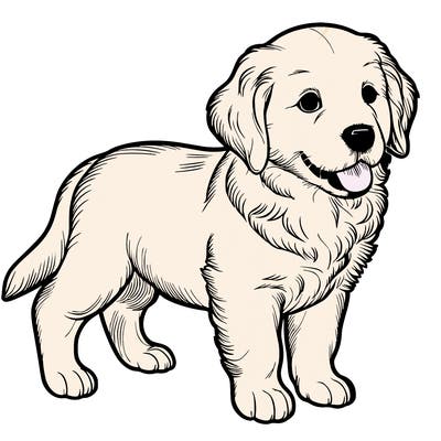 realistic golden retriever puppy