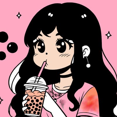 girl drinking boba