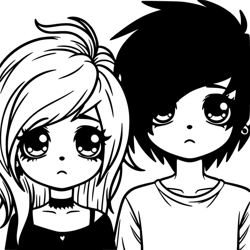 emo girl with an emo boy