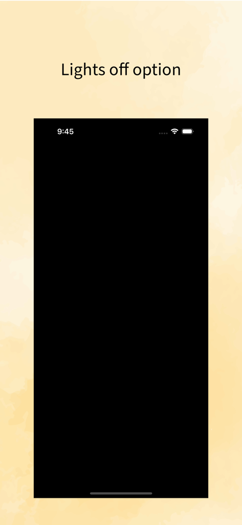 Stop Music Timer - Stop Music Timer app interface showing the lights off option with a dark screen for night use