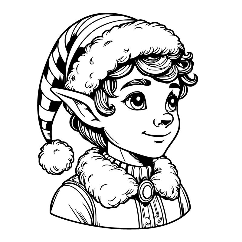 realistic elf with santa hat